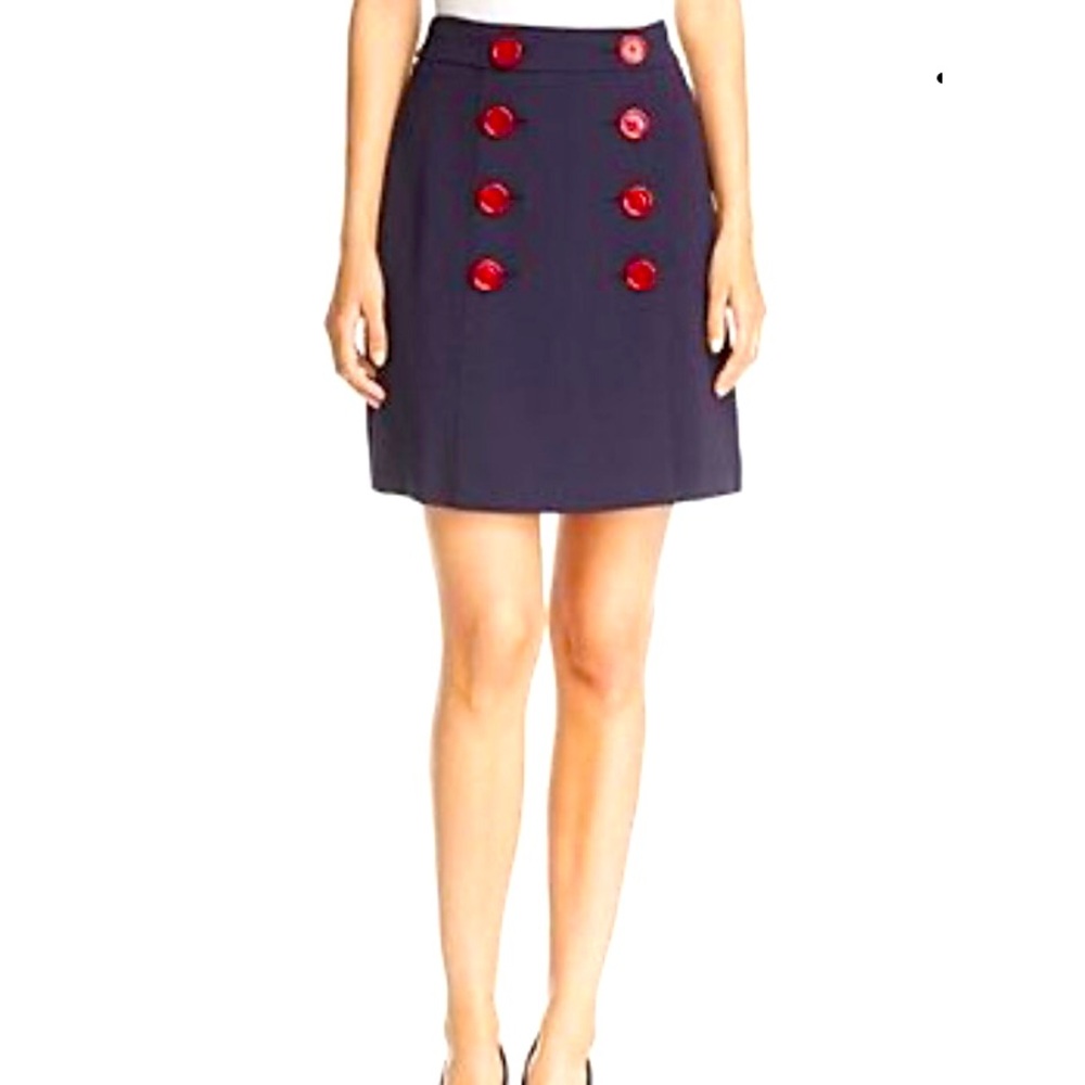 Burberry A-line Sailor Trenchbridge Mini Wrap Skirt Double Row Buttons Front Sz4